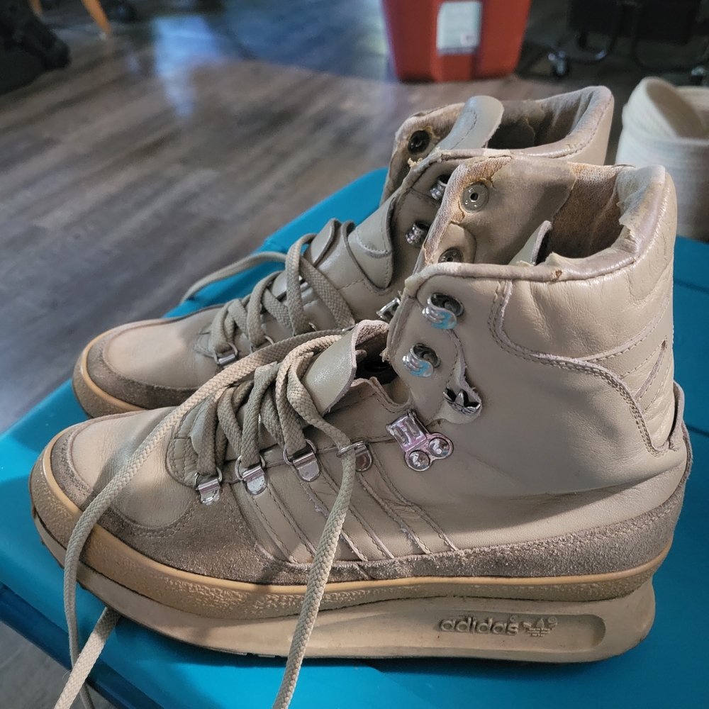 Adidas Cream High-Top Sneakers